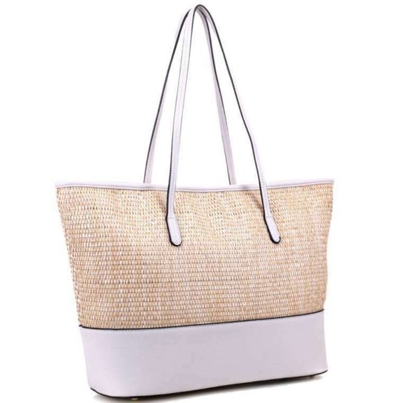 Woven Straw Shoulder Bag Women's Laptop Bag - Picture 2 of 2
